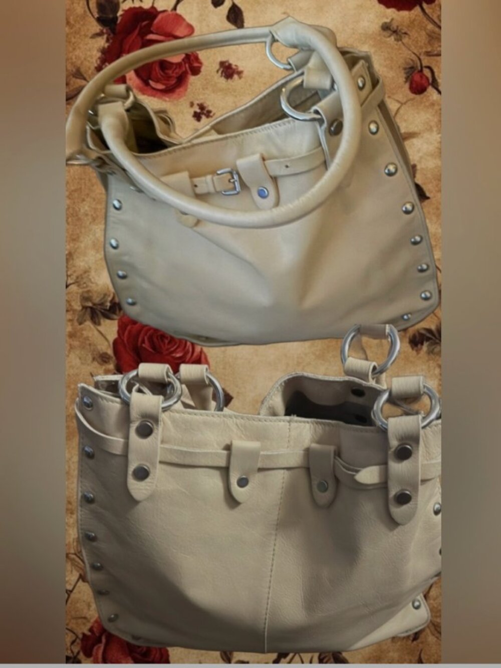 Maurizio Taiuti Elegant Cream Shoulder Bag
